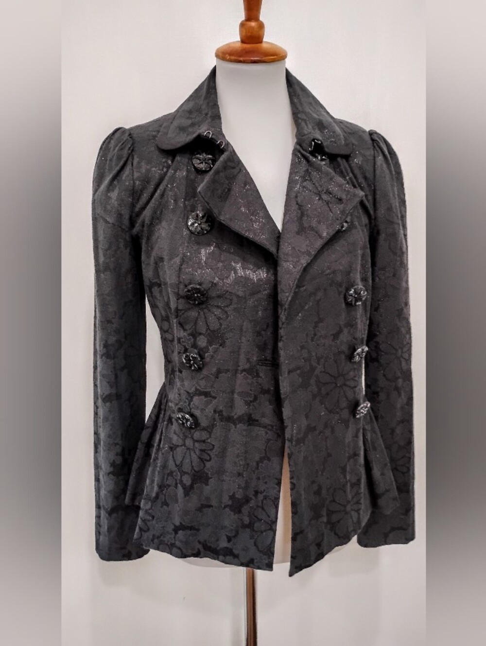 BETSEY JOHNSON BROCADE RETRO DOUBLE BREASTED JACKET - Picture 6 of 11